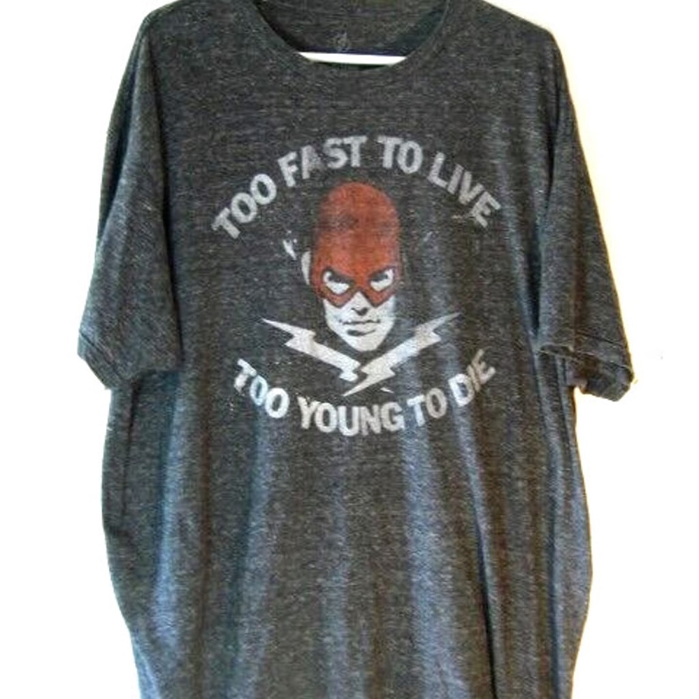 DC The flash tshirt "too fast to live, too young to die" 2xl